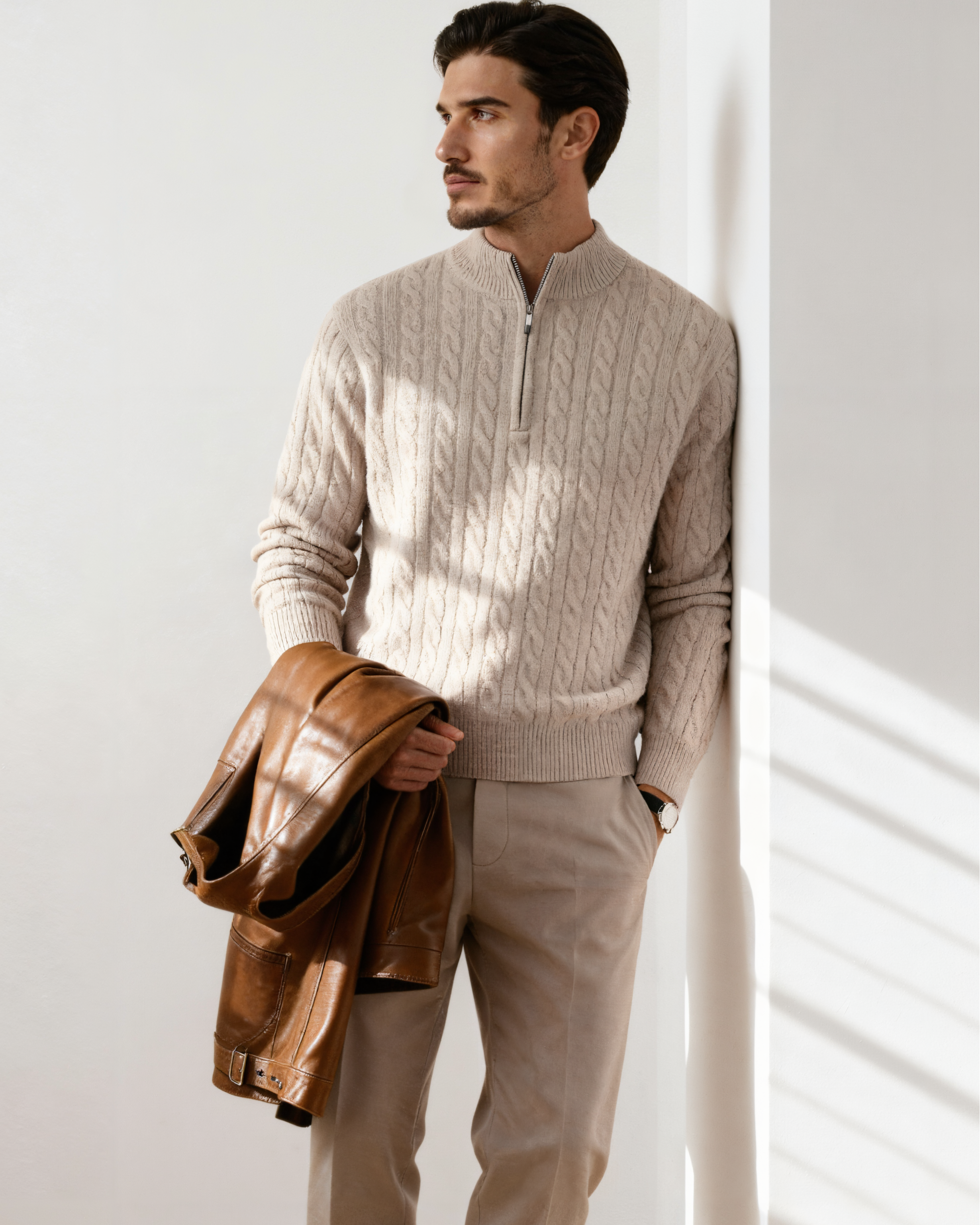 Cashmere Woven Half Zip
